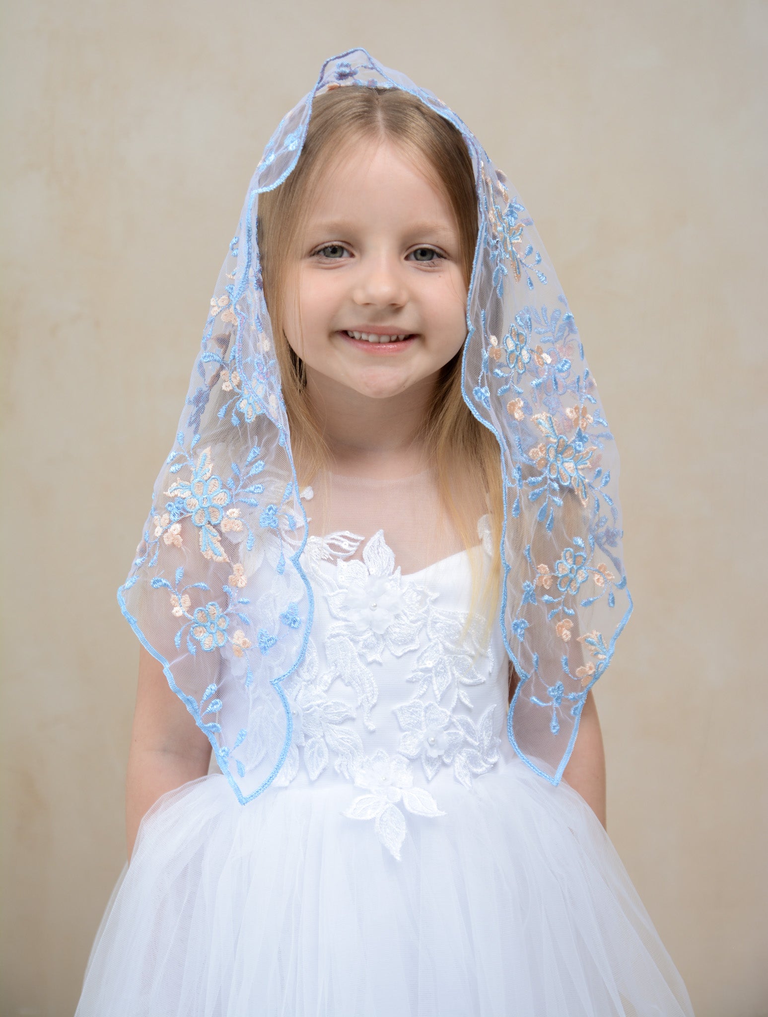 PINK & BLUE CHILD VEIL – MariaVeils