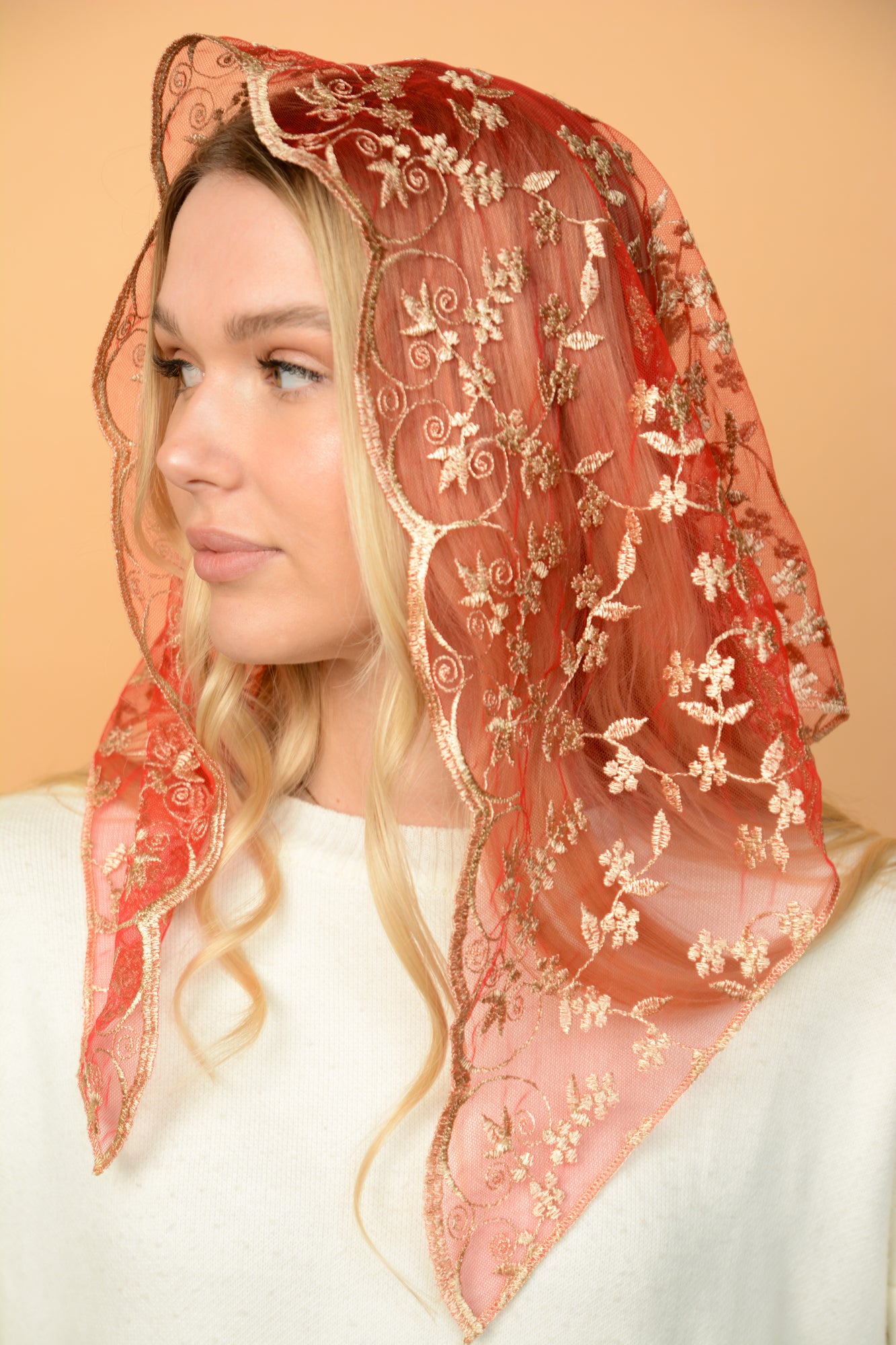 RED & GOLD VEIL - MariaVeils