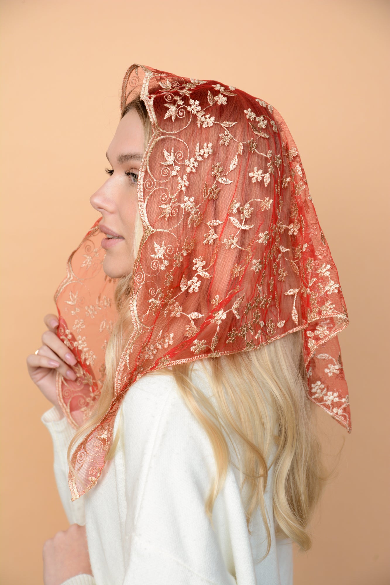 RED & GOLD VEIL - MariaVeils