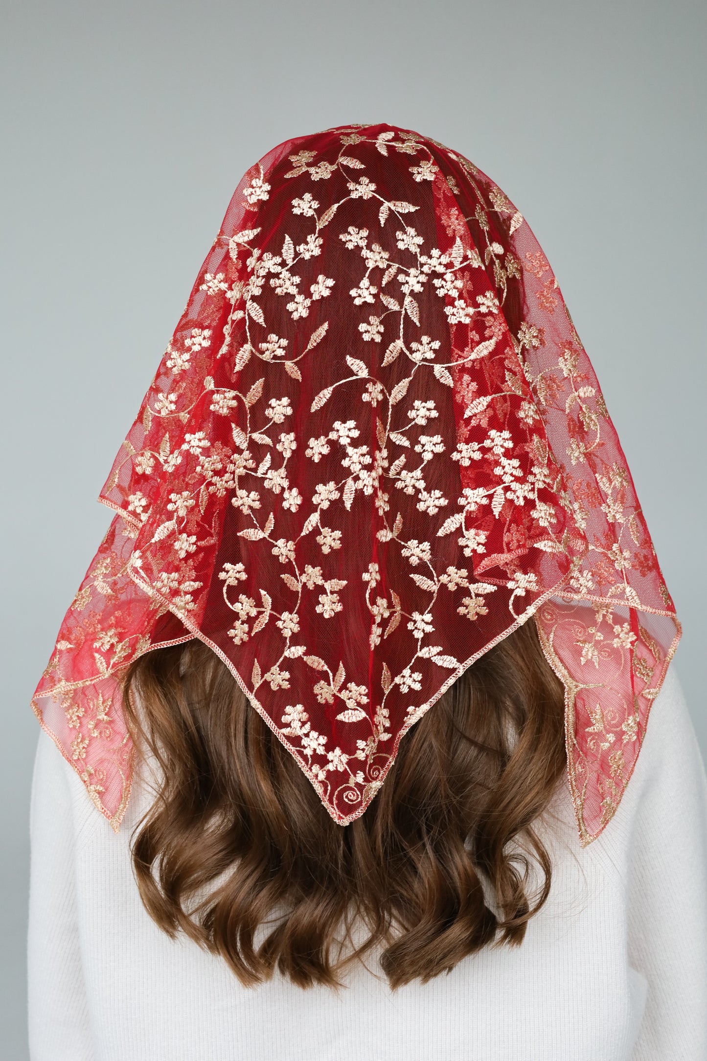 RED & GOLD TRIANGLE VEIL