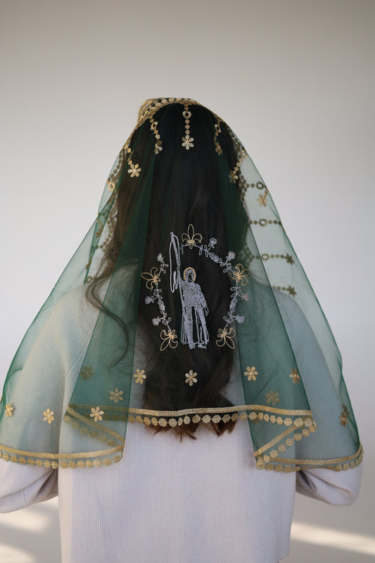 VEIL WITH JESUS EMBROIDERY