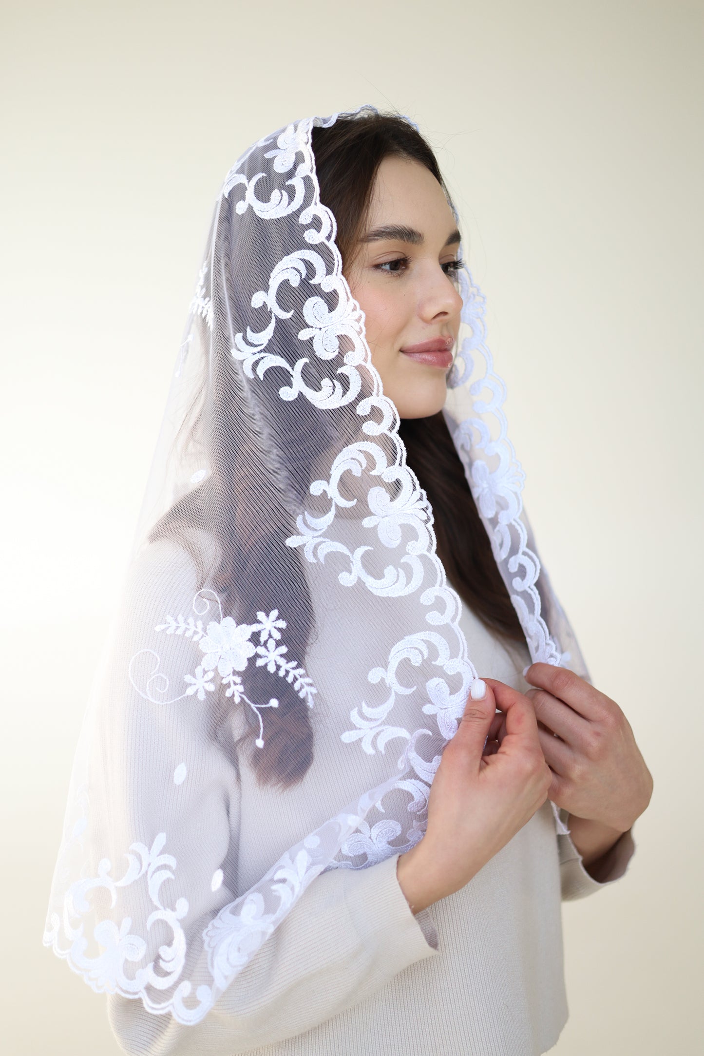 LONG IVORY VEIL