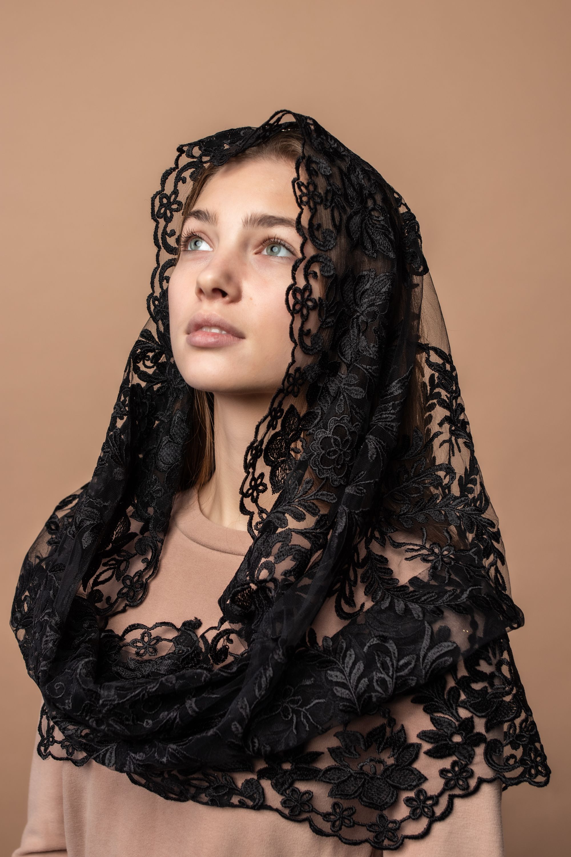 Black lace veil sale