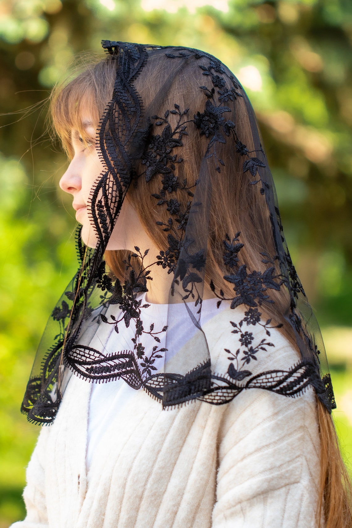 Black lace outlet veil