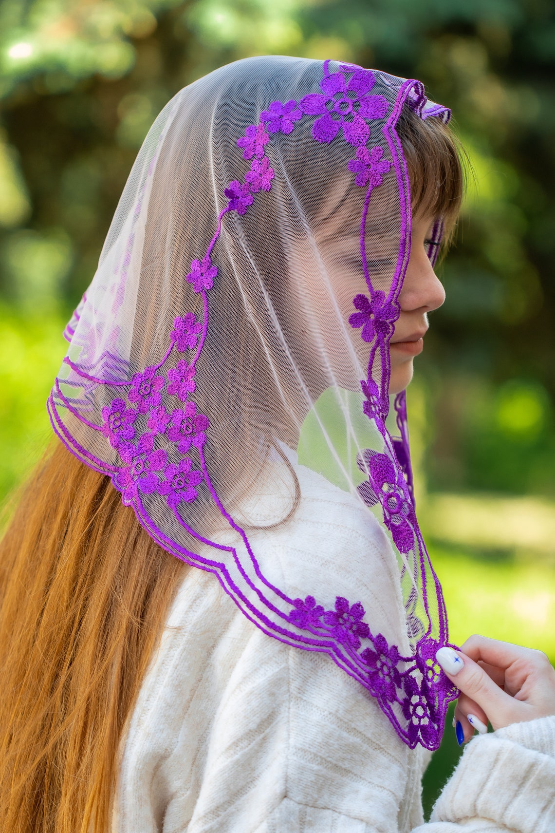 Purple Wedding Veil